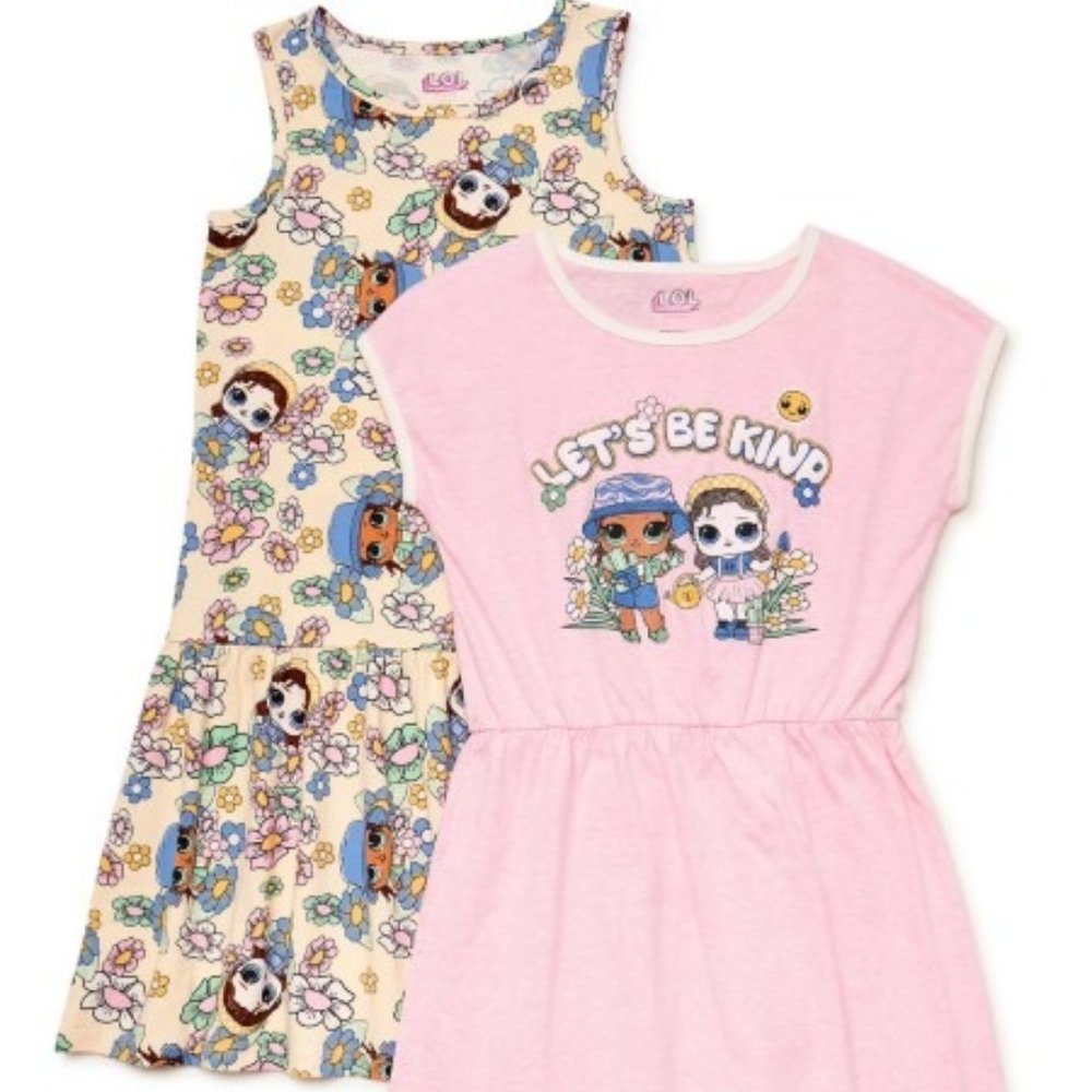 L.O.L. Surprise! Girls Play Dress, 2-Pack, Size 4-5
